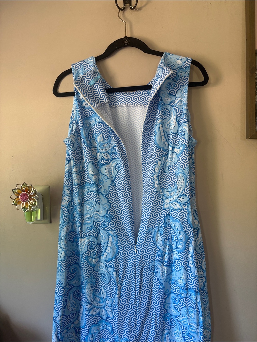 J. McLaughlin Blue & White Sofia Shift Dress in Catalina Cloth Size Large - Picture 8 of 9